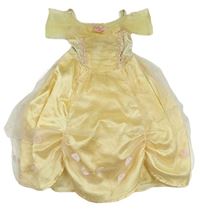 Kostým - Žluté saténovo/sametové šaty s flitry a tylem - Belle zn. Disney