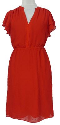 Dámské červené vzorované šifonové šaty H&M