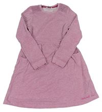 Růžové teplákové šaty s krajkou Review 