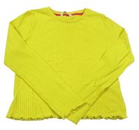 Žlutozelené žebrované úpletové crop triko M&S