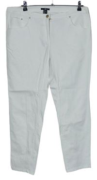 Dámské bílé plátěné crop kalhoty zn. H&M