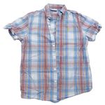Starorůžovo-modro-bílá kostkovaná košile s výšivkou Next