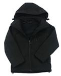 Černá softshellová bunda s kapucí  