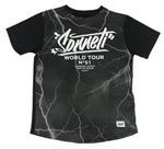 Černo-šedé vzorované sportovní tričko s logem Sonneti