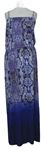 Dámské modro-fialové vzorované dlouhé šaty Jasper Conran 