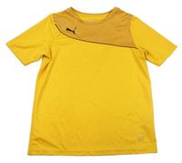 Žluté funkční sportovní tričko s logem Puma